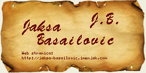 Jakša Basailović vizit kartica